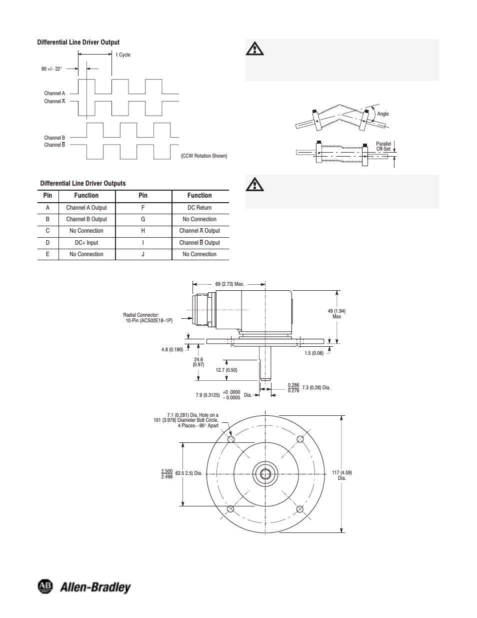 Flexible shaft couplings, Dimensions (approximate)—mm (inches) | Rockwell Automation 845PY Digital Tachometer, Size 20 User Manual | Page 2 / 2