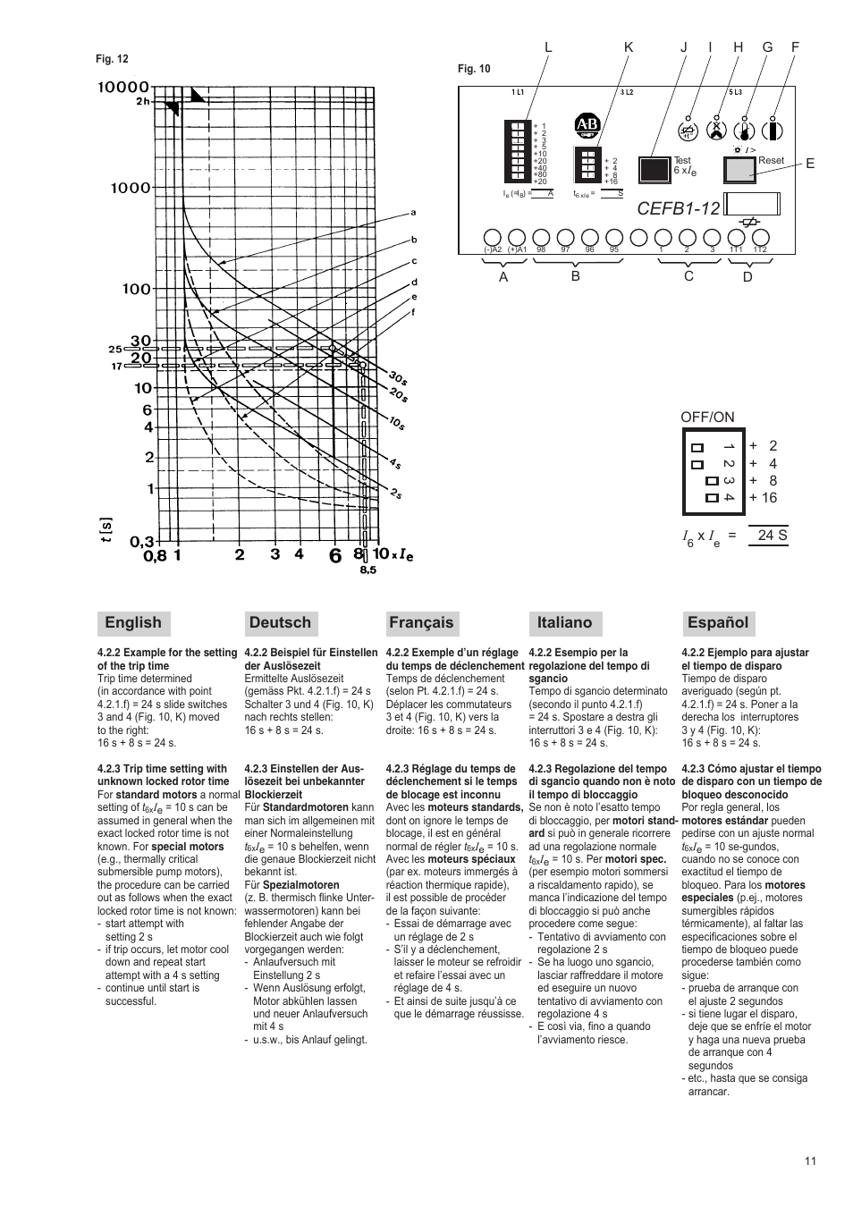 Cefb1-12, English deutsch français italiano español | Rockwell Automation 193-EIMD Electronic Motor Protection Relay User Manual | Page 11 / 16