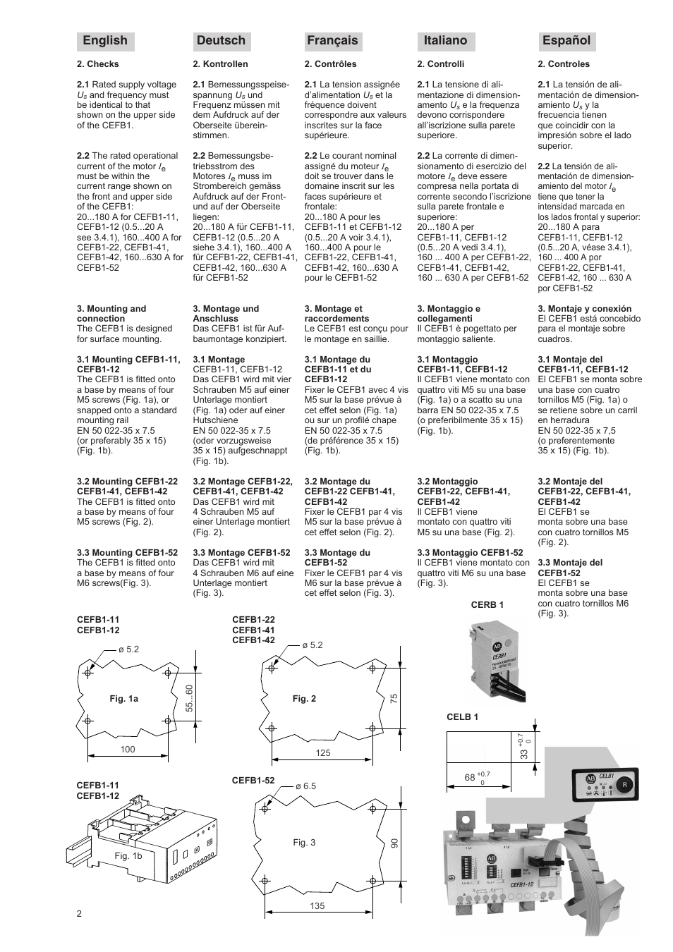 English deutsch français italiano español | Rockwell Automation 193-EIMD Electronic Motor Protection Relay User Manual | Page 2 / 16