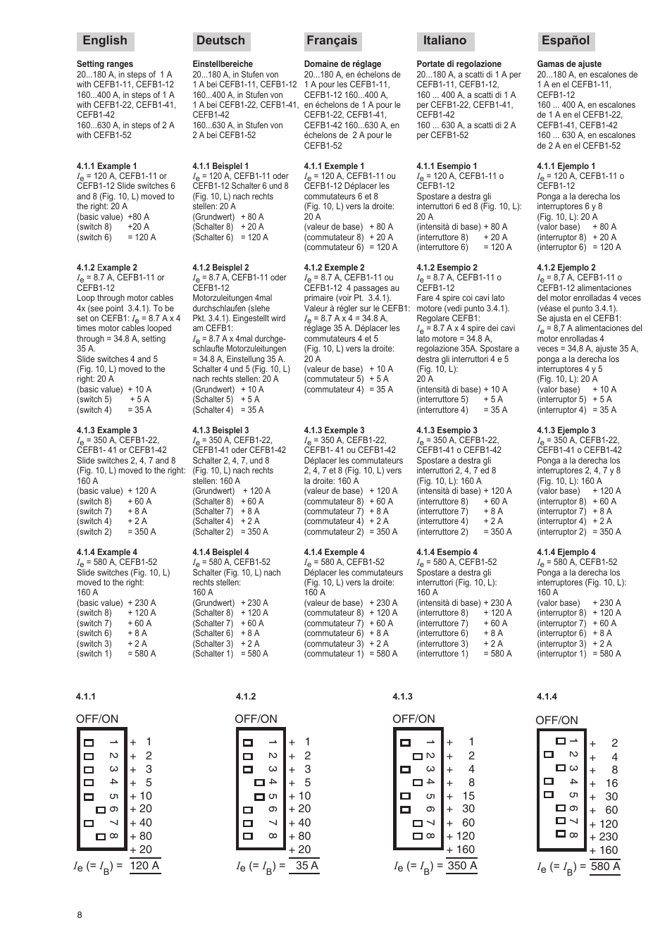 English deutsch français italiano español | Rockwell Automation 193-EIMD Electronic Motor Protection Relay User Manual | Page 8 / 16