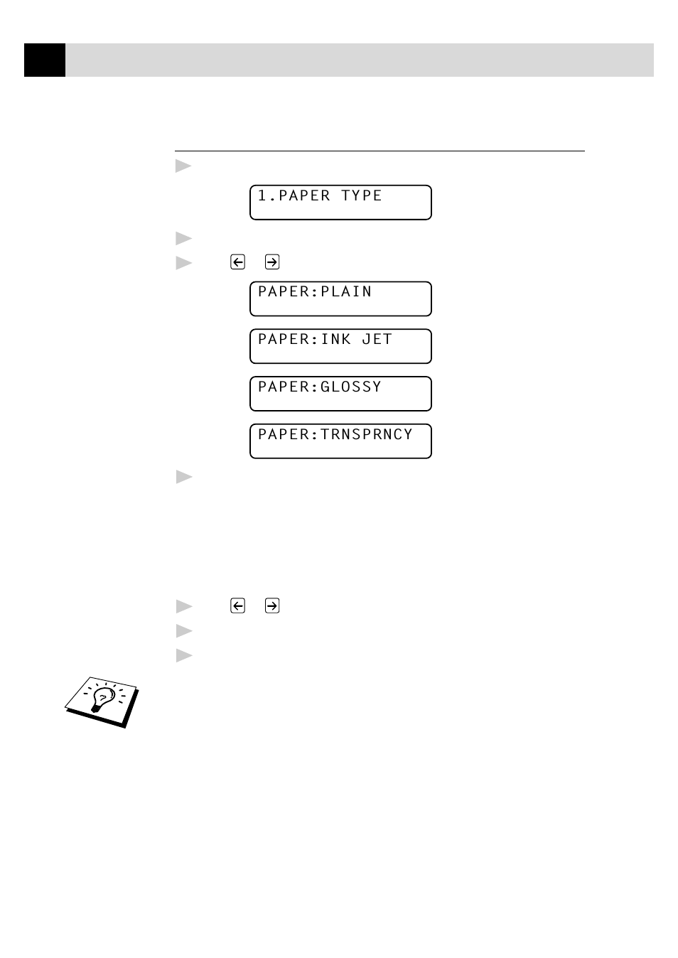 Select paper type | Brother MFC-730 User Manual | Page 106 / 218