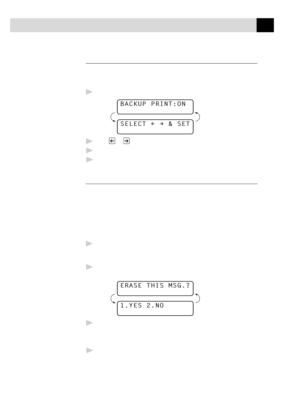 Backup printing option, Erasing messages | Brother MFC-730 User Manual | Page 117 / 218