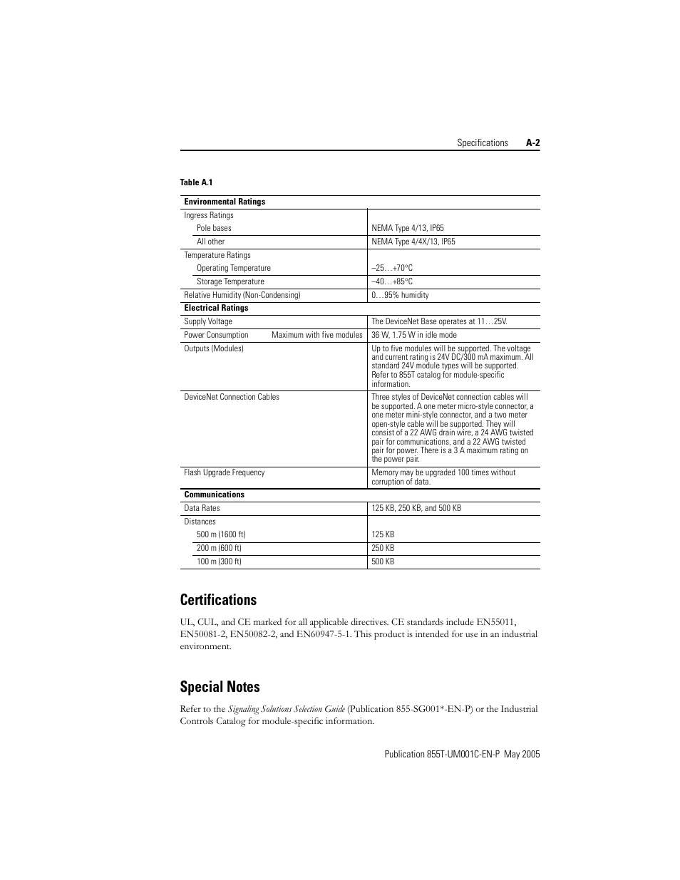 Certifications | Rockwell Automation 855T DeviceNet Stack Light User Manual User Manual | Page 49 / 72