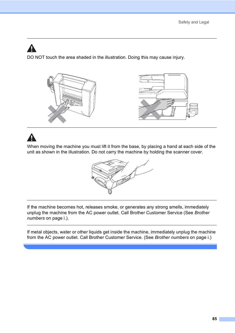 Safety and legal 85 | Brother FAX-2480C User Manual | Page 101 / 164