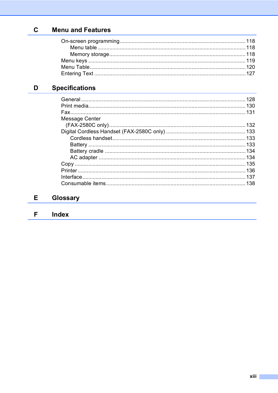 Brother FAX-2480C User Manual | Page 15 / 164