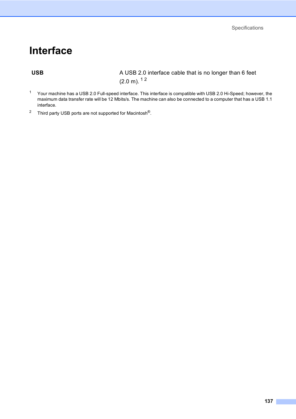 Interface | Brother FAX-2480C User Manual | Page 153 / 164