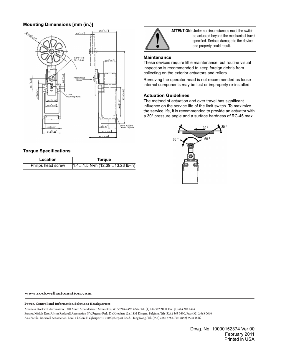 Rockwell Automation 440P-WC2A Rubber Roller Lever  User Manual | Page 2 / 2