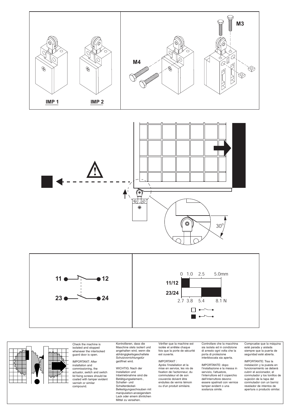 M4 m3 | Rockwell Automation 440P Imp Safety Limit Switch Installation Instructions User Manual | Page 2 / 4