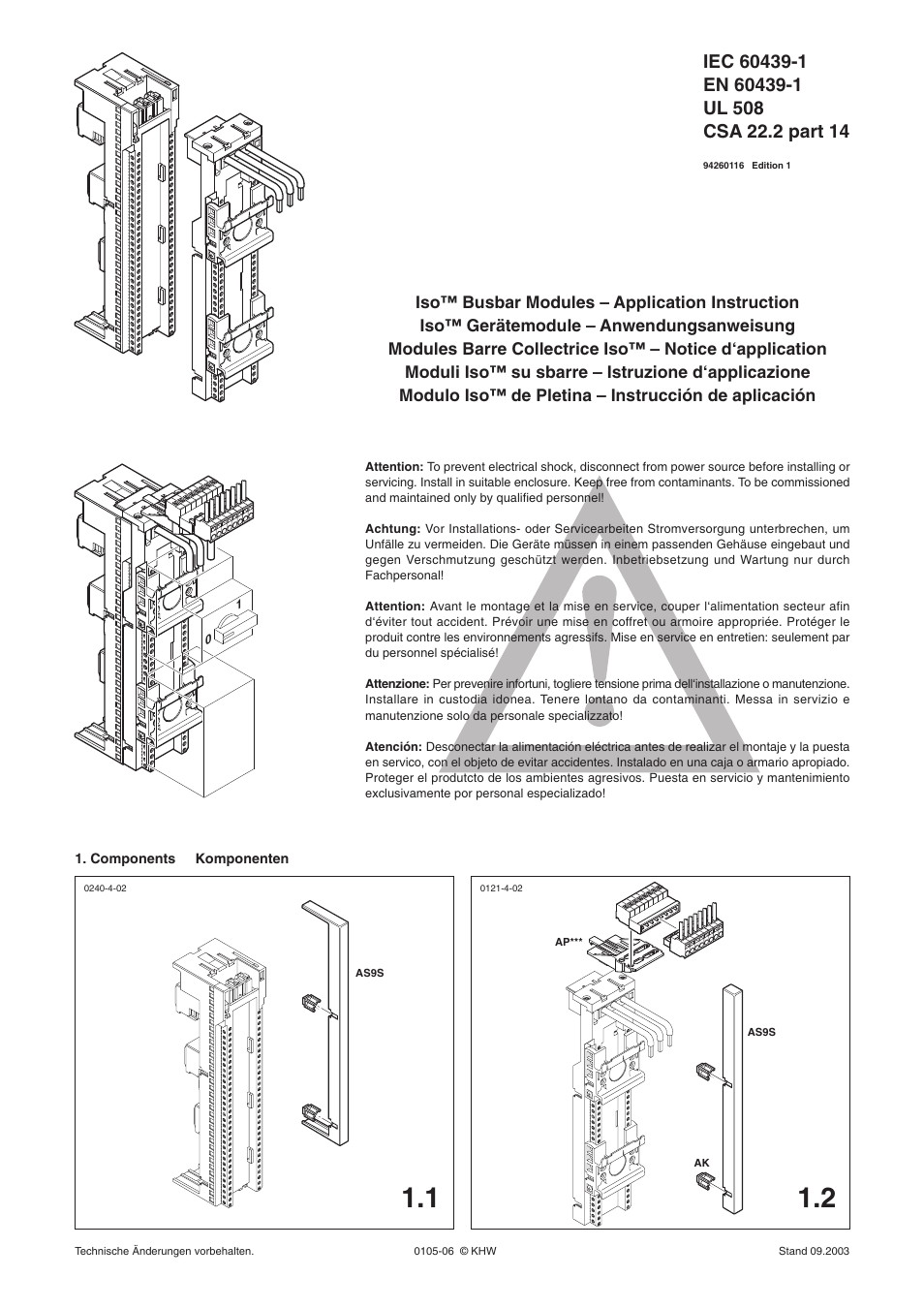 Rockwell Automation 141A Iso Busbar Modules User Manual | 4 pages