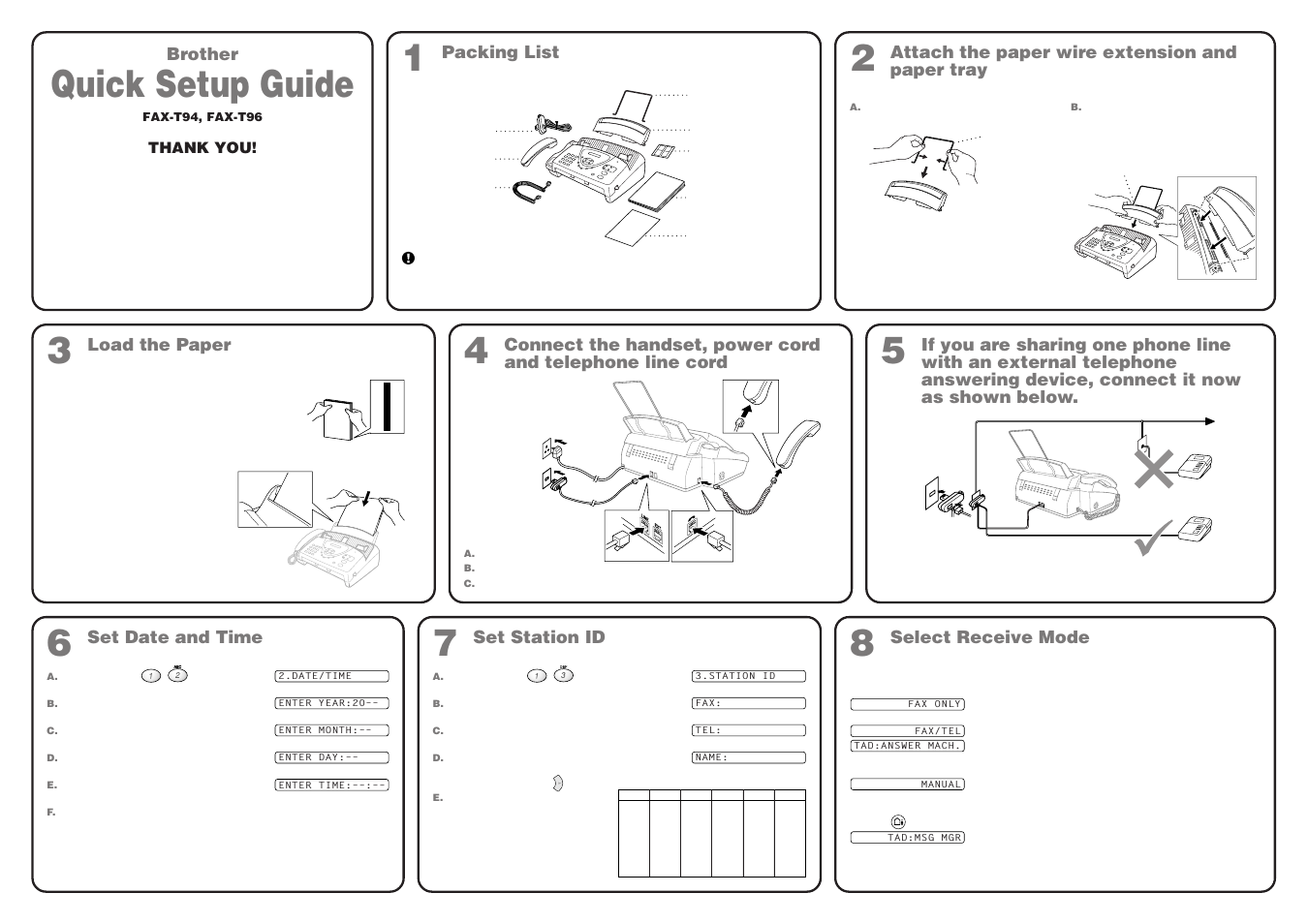 Brother FAX-T96 User Manual | 1 page