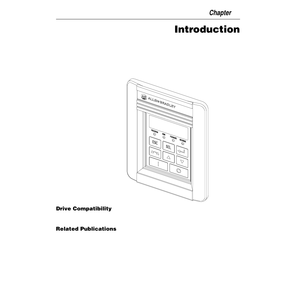 Introduction, Remote keypad, Figure 1.1 | Chapter | Rockwell Automation 160 SSC Remote Keypad User Manual User Manual | Page 5 / 21