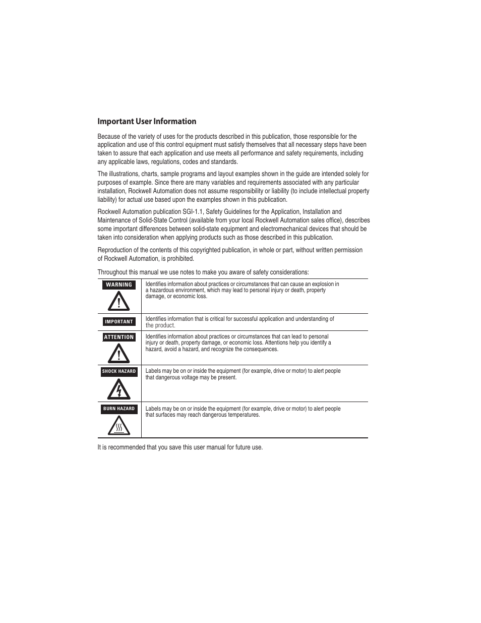 Important user information | Rockwell Automation 837E Solid-State Temperature Sensors User Manual | Page 2 / 32