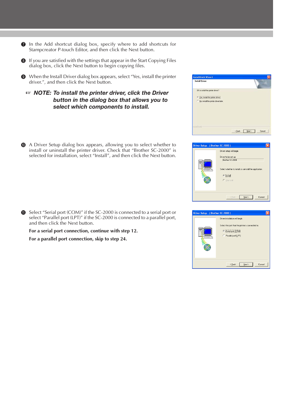 Set up | Brother SC-2000 User Manual | Page 10 / 64