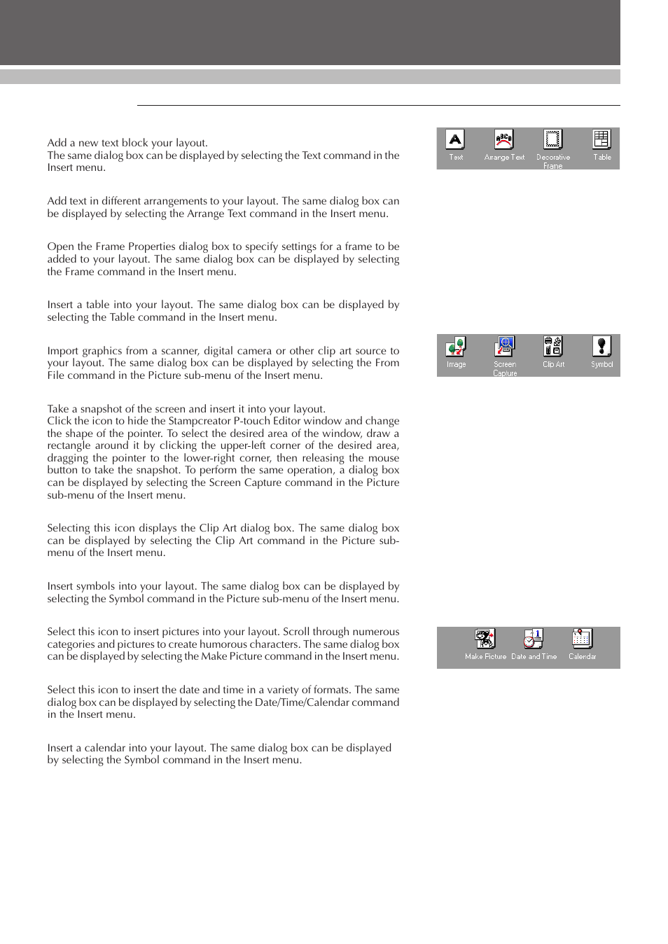 Object dock, Desigining a stamp (stampcreator p-touch editor) | Brother SC-2000 User Manual | Page 24 / 64