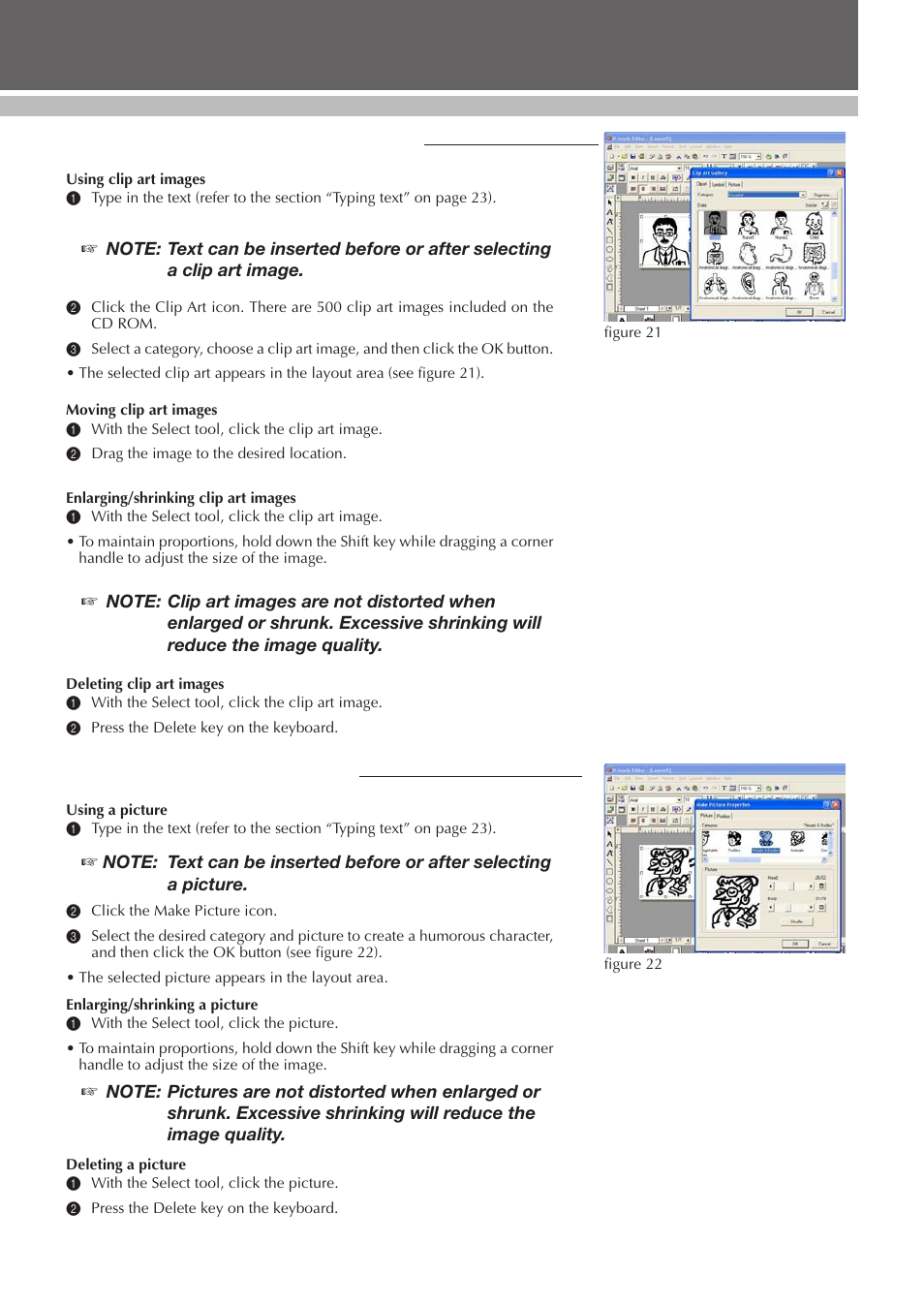 Creating stamps with clip art images, Creating stamps with pictures, Desigining a stamp (stampcreator p-touch editor) | Brother SC-2000 User Manual | Page 32 / 64