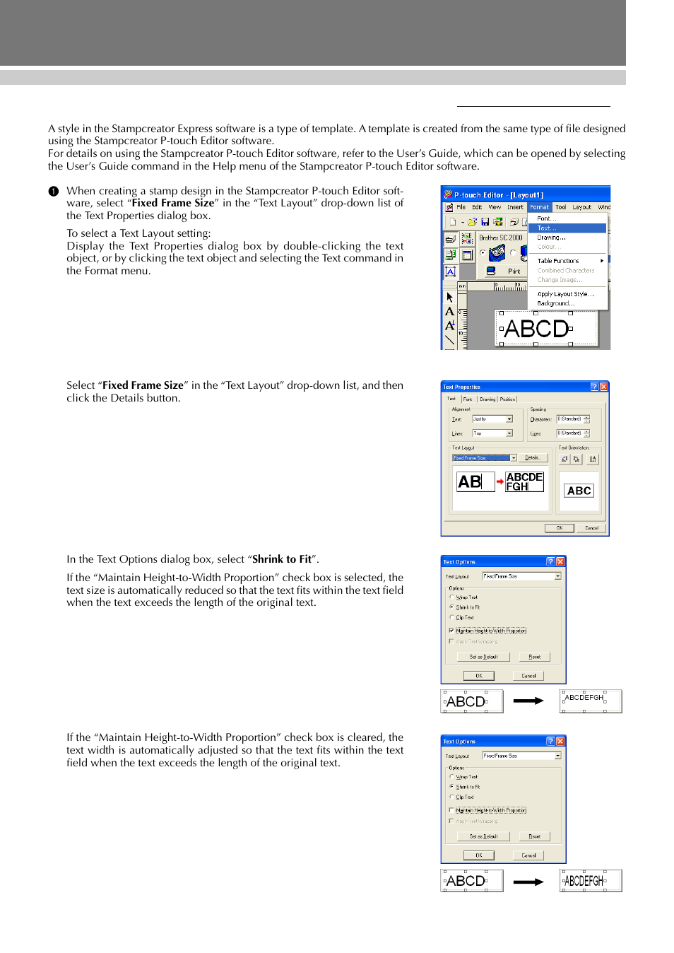 Desigining a stamp (stampcreator express) | Brother SC-2000 User Manual | Page 42 / 64