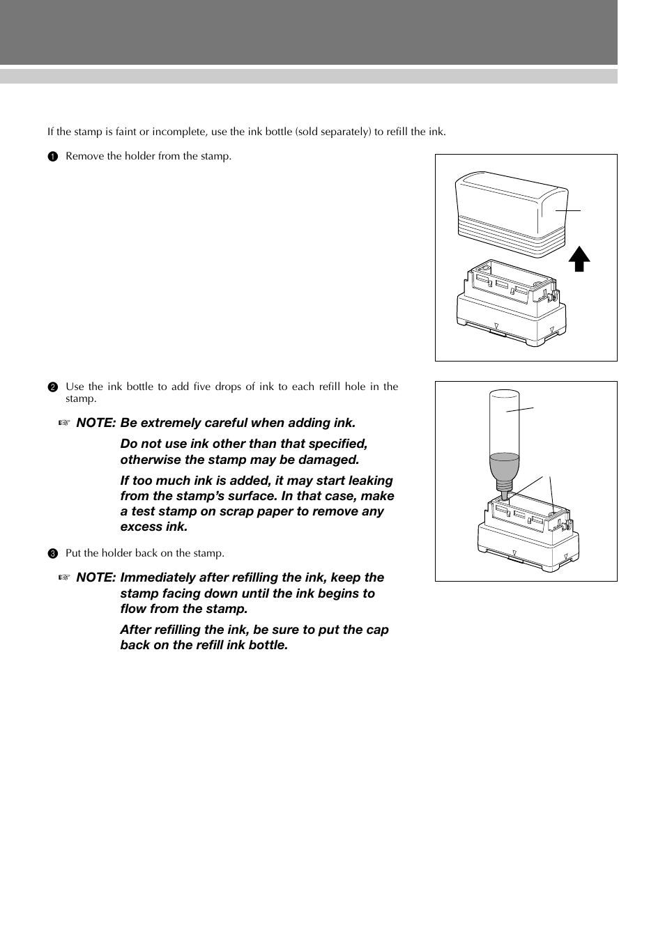 Refilling the stamp ink, Care & troubleshooting | Brother SC-2000 User Manual | Page 54 / 64