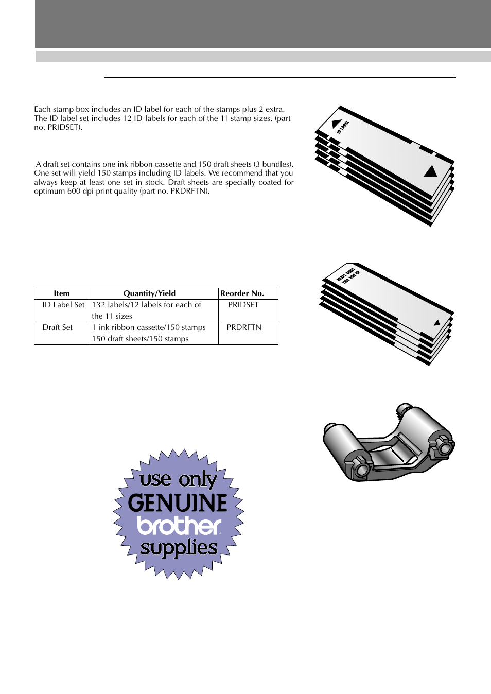 Supply items, Supplies & accessories | Brother SC-2000 User Manual | Page 61 / 64