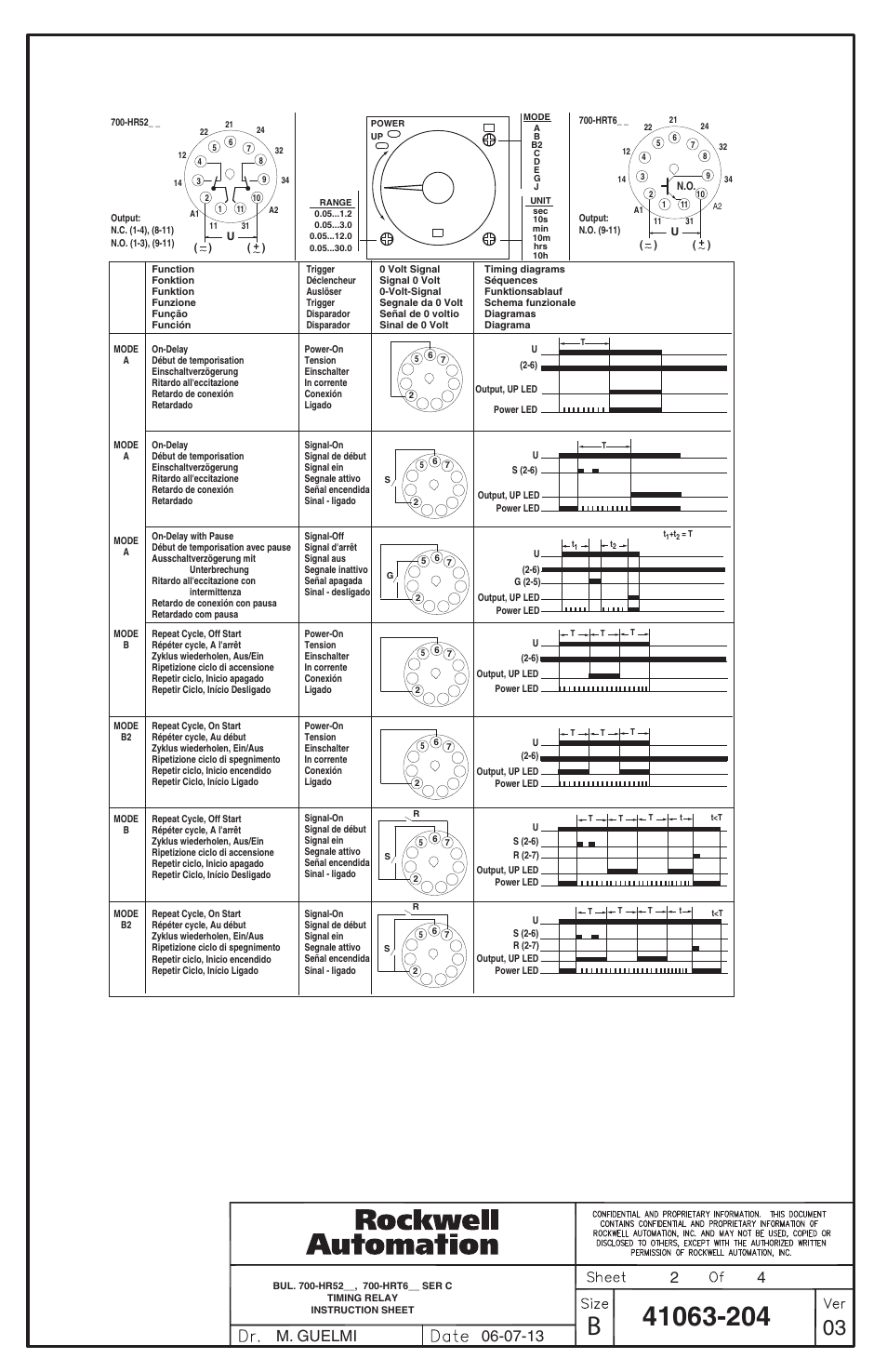 Rockwell Automation 700-HR52xx_HRT6xx Electronic Timer User Manual | Page 2 / 4