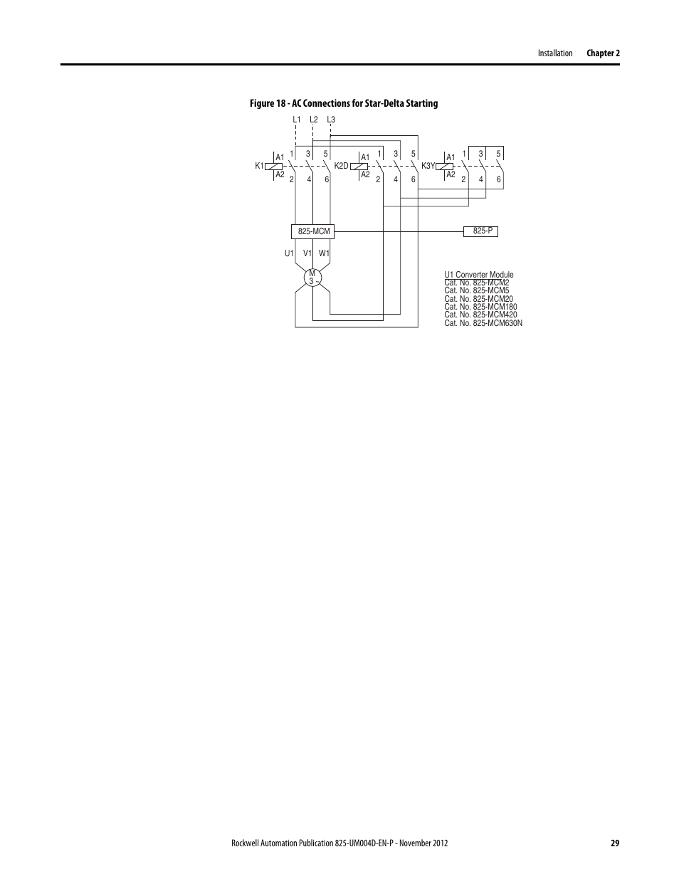 Figure 18 - ac connections for star-delta starting | Rockwell Automation 825-P Modular Protection System for Motors User Manual User Manual | Page 29 / 266