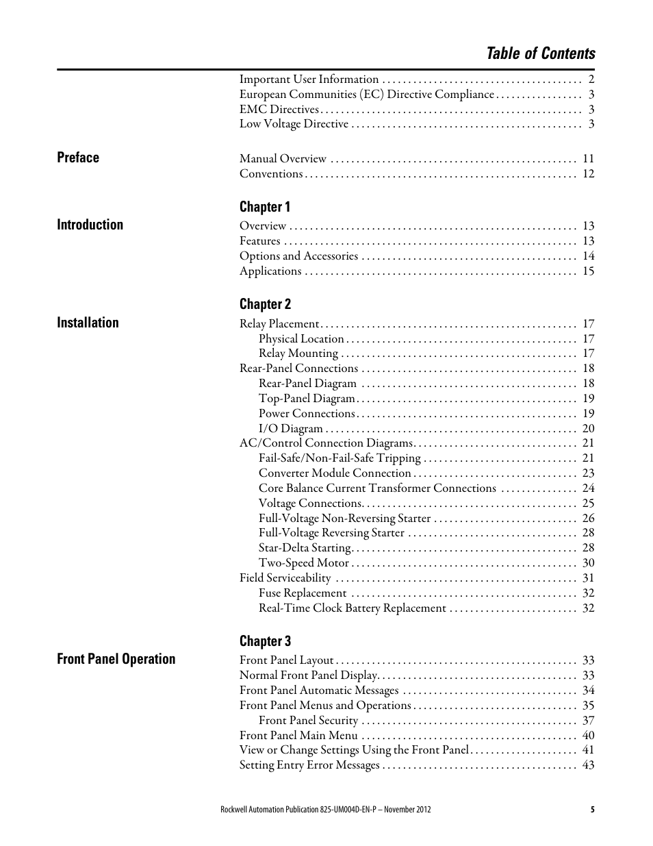 Rockwell Automation 825-P Modular Protection System for Motors User Manual User Manual | Page 5 / 266