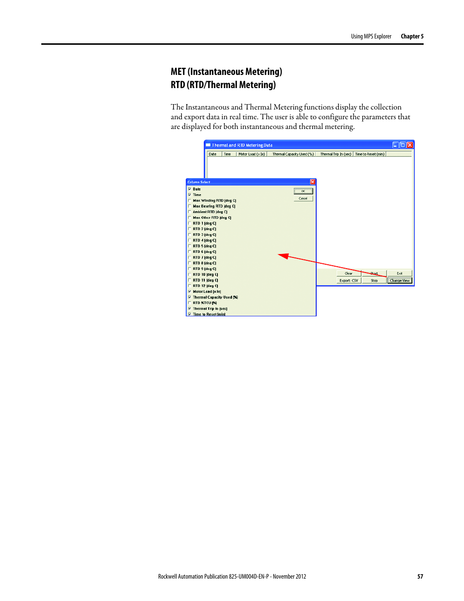 Met (instantaneous metering), Rtd (rtd/thermal metering) | Rockwell Automation 825-P Modular Protection System for Motors User Manual User Manual | Page 57 / 266