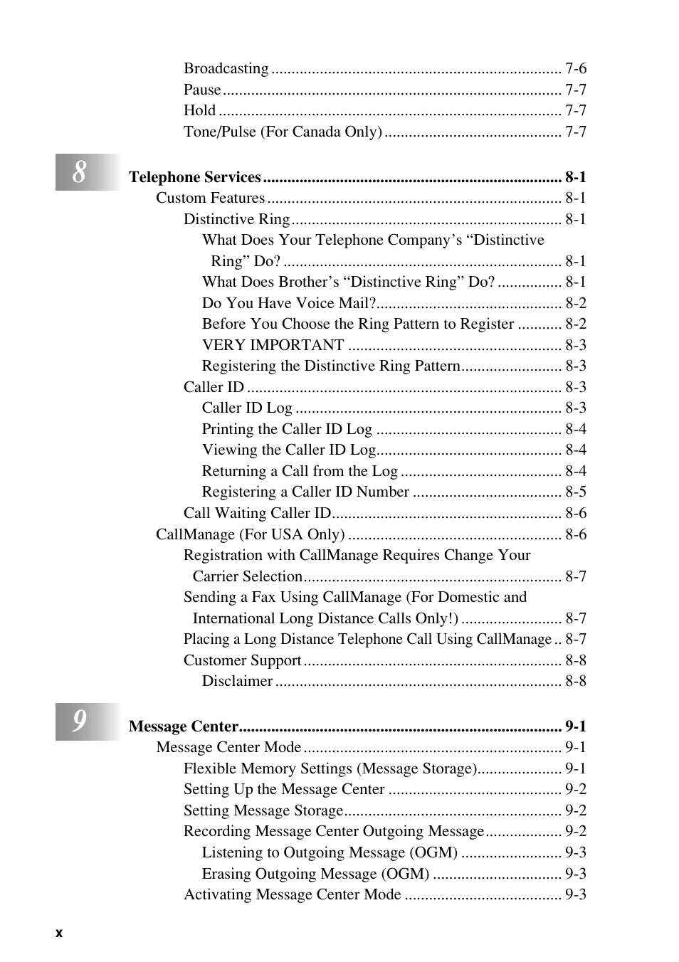 Brother Fax-885MC User Manual | Page 12 / 108