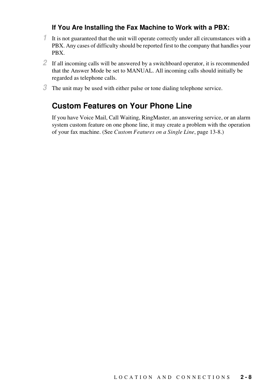 Custom features on your phone line | Brother Fax-885MC User Manual | Page 27 / 108