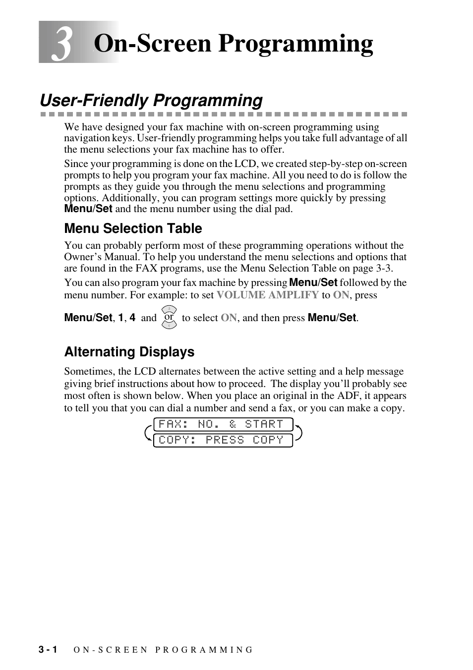On-screen programming, User-friendly programming | Brother Fax-885MC User Manual | Page 30 / 108