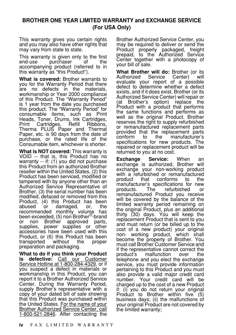 Brother Fax-885MC User Manual | Page 6 / 108