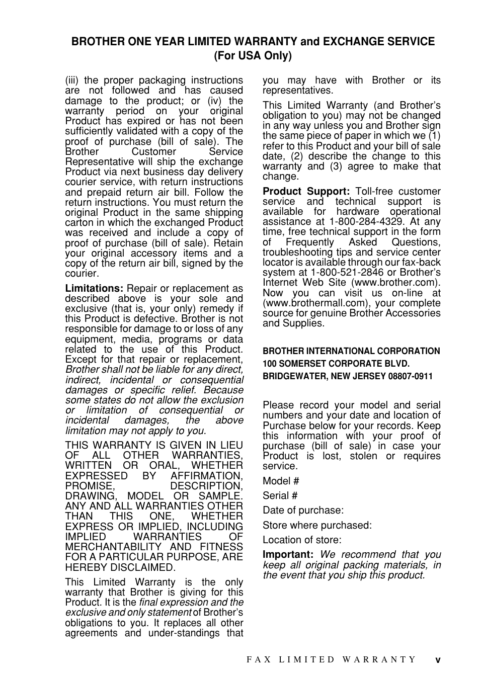 Brother Fax-885MC User Manual | Page 7 / 108