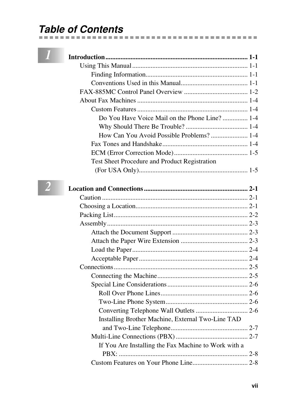 Brother Fax-885MC User Manual | Page 9 / 108