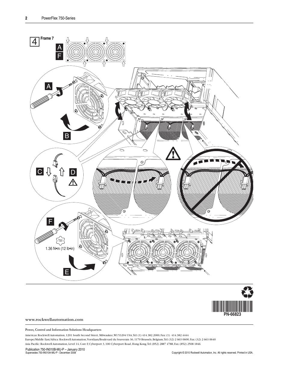 Rockwell Automation 755 PowerFlex 750-Series Heatsink Fan Kit - Frames 6 and 7 User Manual | Page 2 / 2