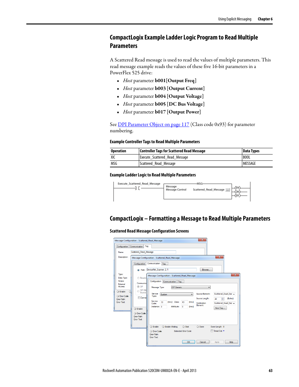 Rockwell Automation 25-COMM-D PowerFlex 525 DeviceNet Adapter User Manual | Page 63 / 140