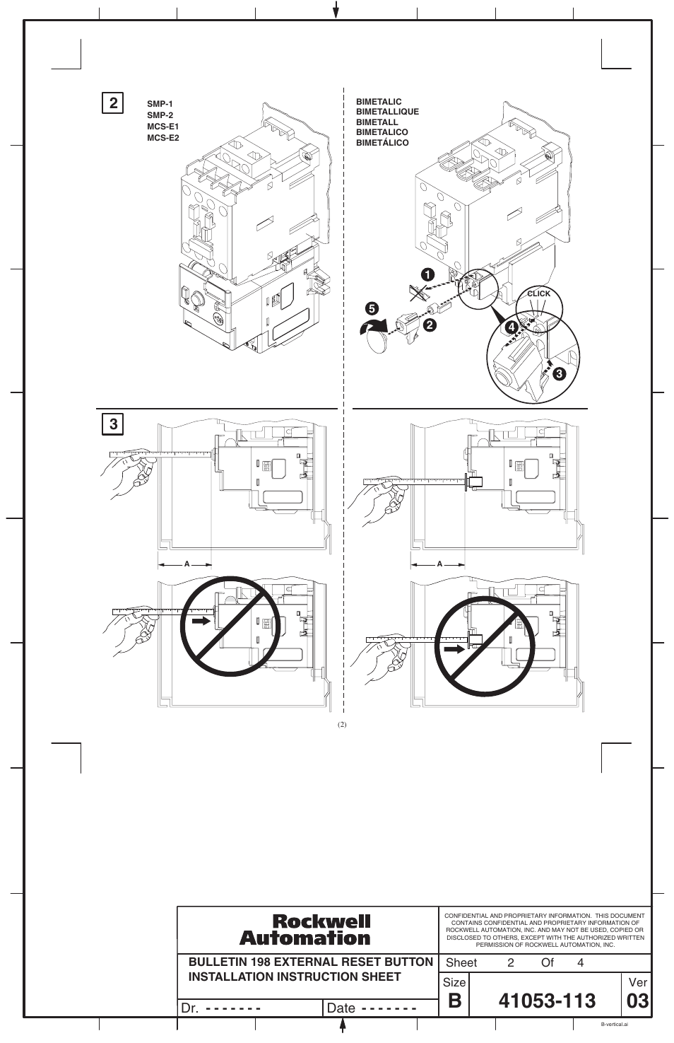 Dr. date | Rockwell Automation 198-MR6 External Reset Button User Manual | Page 2 / 4