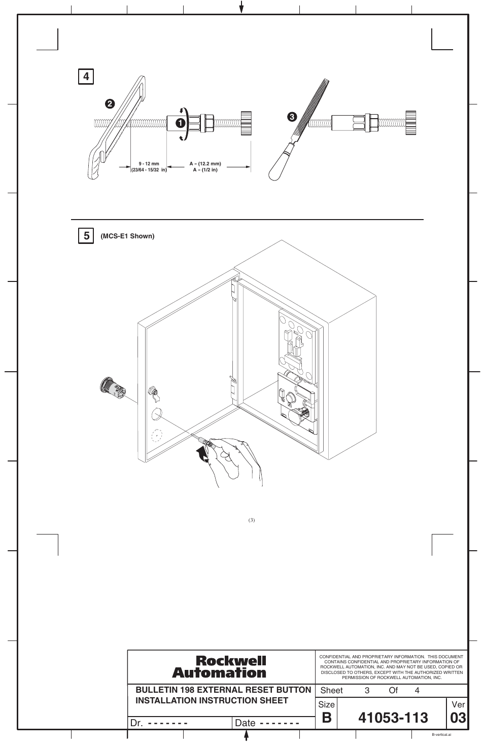 Dr. date | Rockwell Automation 198-MR6 External Reset Button User Manual | Page 3 / 4