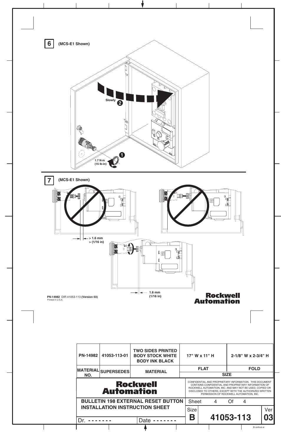 Dr. date | Rockwell Automation 198-MR6 External Reset Button User Manual | Page 4 / 4