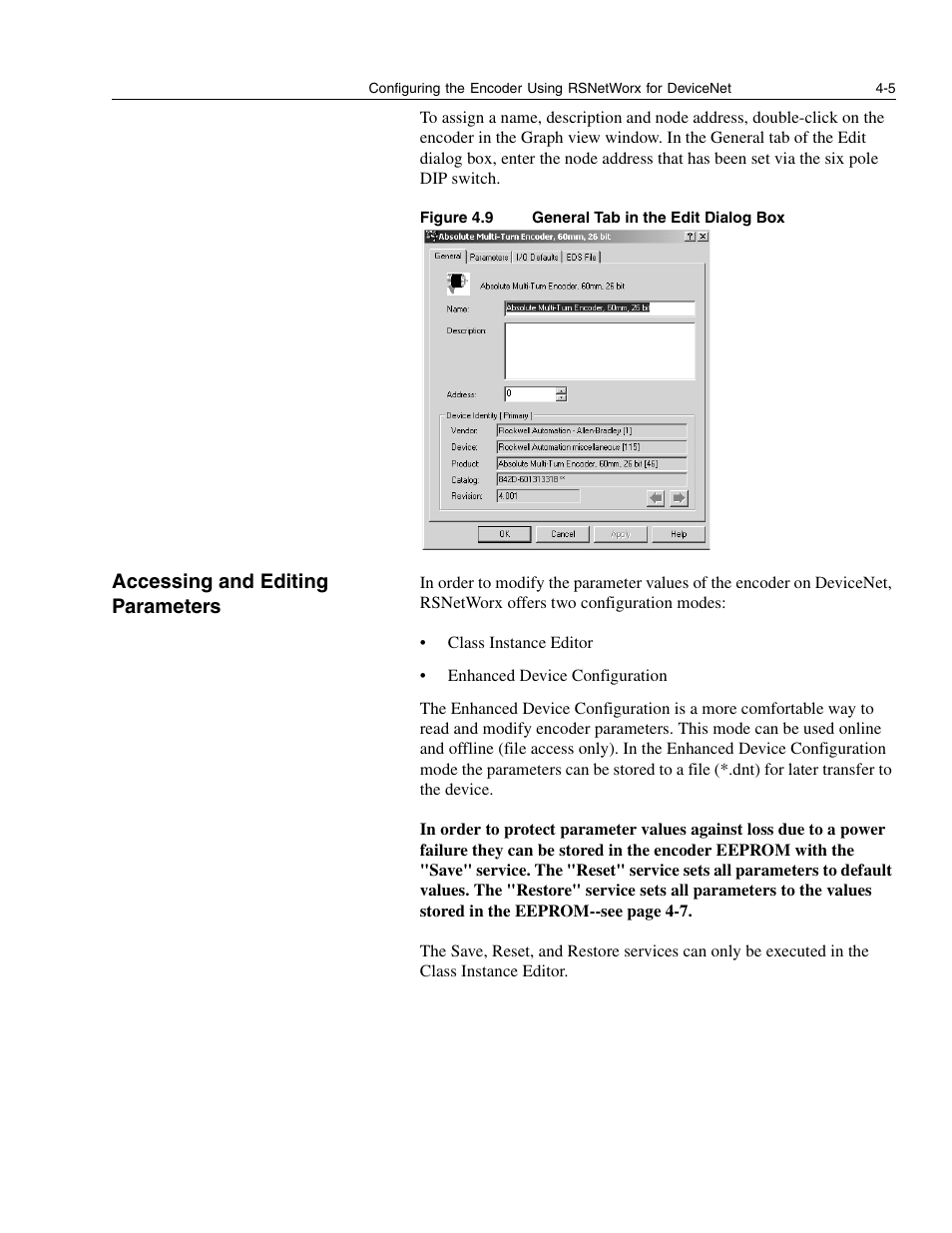 Accessing and editing parameters | Rockwell Automation 842D-60131331BXA DeviceNet Encoder User Manual User Manual | Page 23 / 58