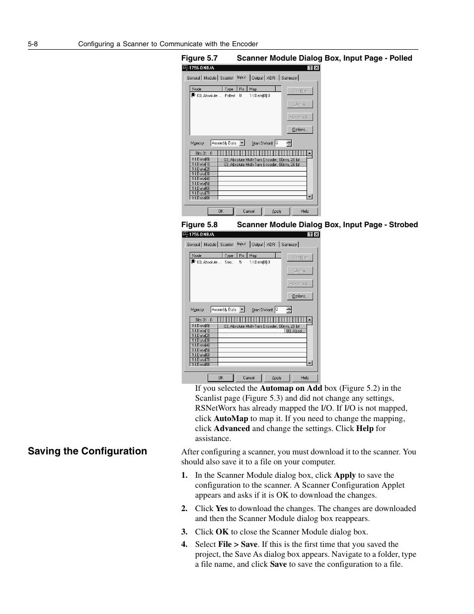 Saving the configuration | Rockwell Automation 842D-60131331BXA DeviceNet Encoder User Manual User Manual | Page 34 / 58