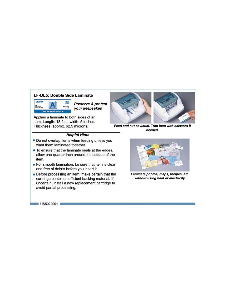 Lfdl5 double side laminate | Brother LX-570 User Manual | Page 8 / 9