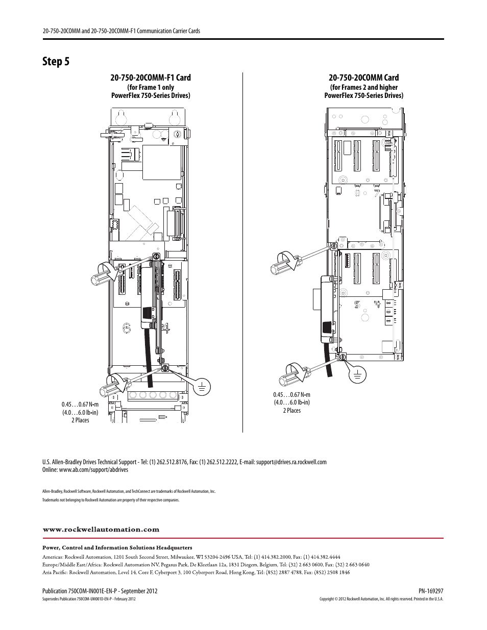 Step 5 | Rockwell Automation 20-750-20COMM-F1 20-750-20COMM and 20-750-20COMM-F1 Communication Carrier Cards User Manual | Page 4 / 4