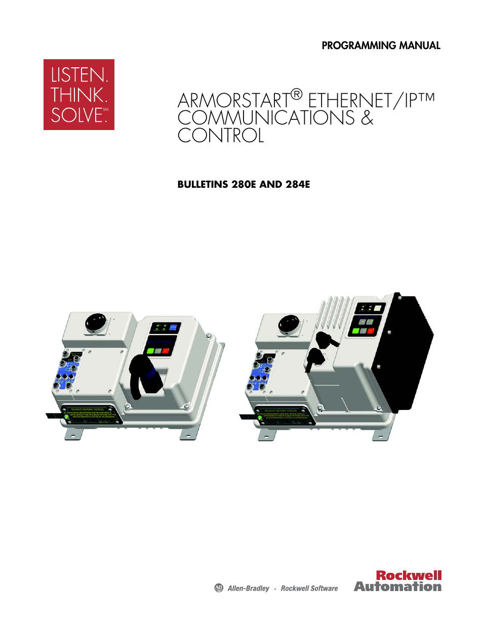 Rockwell Automation 284E ArmorStart EtherNet IP Communications and Control Programming Manual User Manual | 90 pages