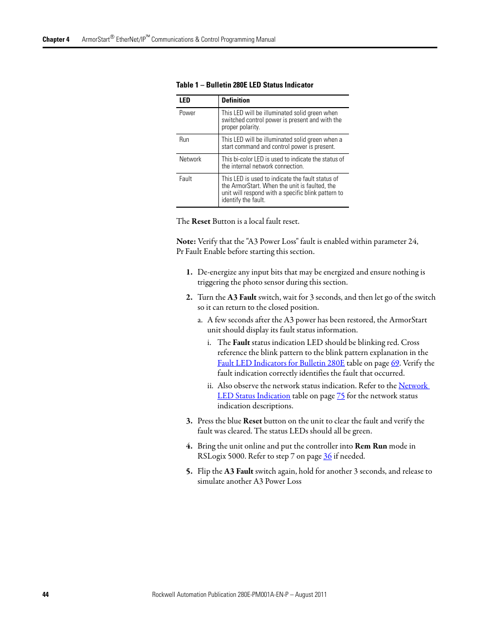 Rockwell Automation 284E ArmorStart EtherNet IP Communications and Control Programming Manual User Manual | Page 44 / 90