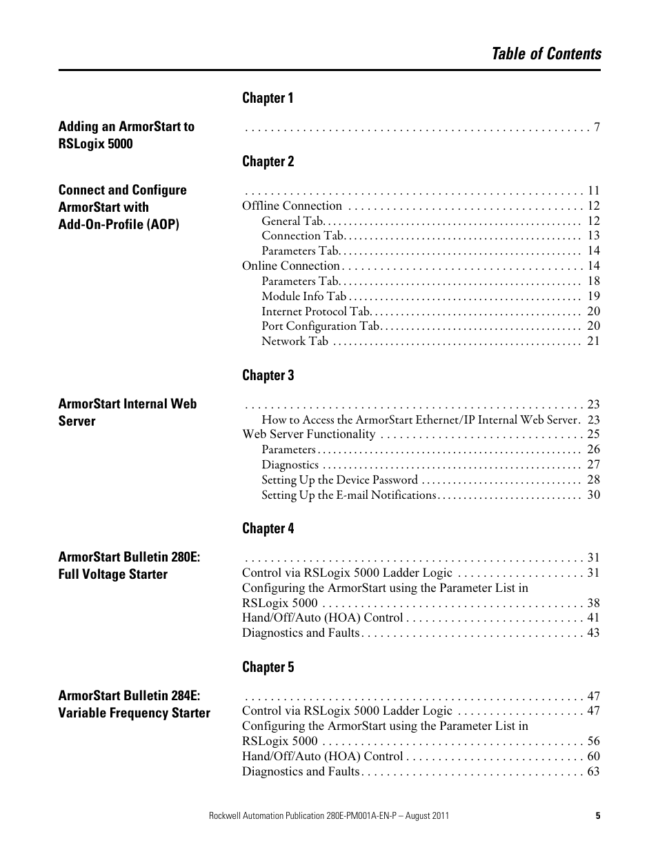 Rockwell Automation 284E ArmorStart EtherNet IP Communications and Control Programming Manual User Manual | Page 5 / 90