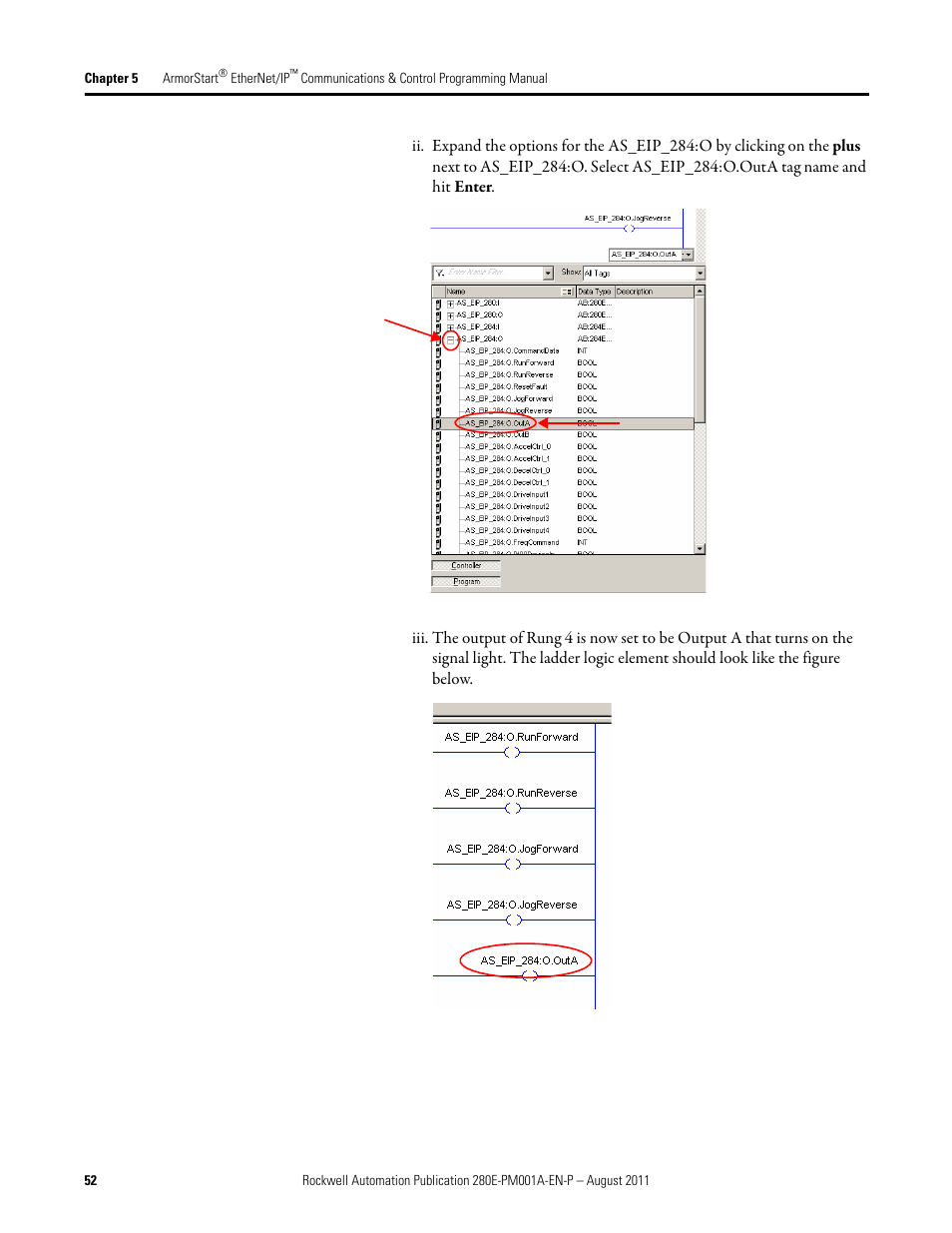Rockwell Automation 284E ArmorStart EtherNet IP Communications and Control Programming Manual User Manual | Page 52 / 90