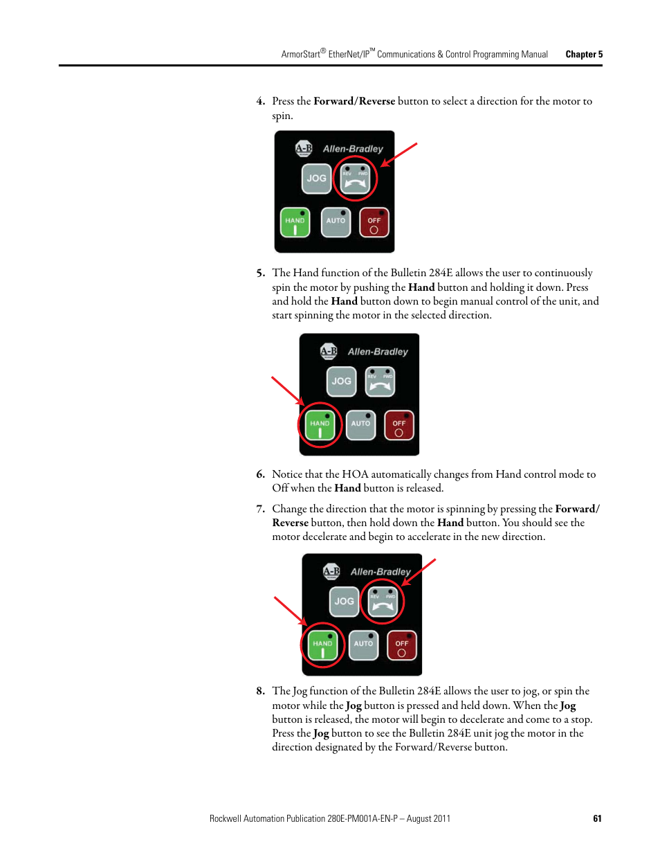 Rockwell Automation 284E ArmorStart EtherNet IP Communications and Control Programming Manual User Manual | Page 61 / 90