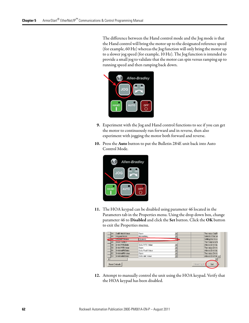 Rockwell Automation 284E ArmorStart EtherNet IP Communications and Control Programming Manual User Manual | Page 62 / 90