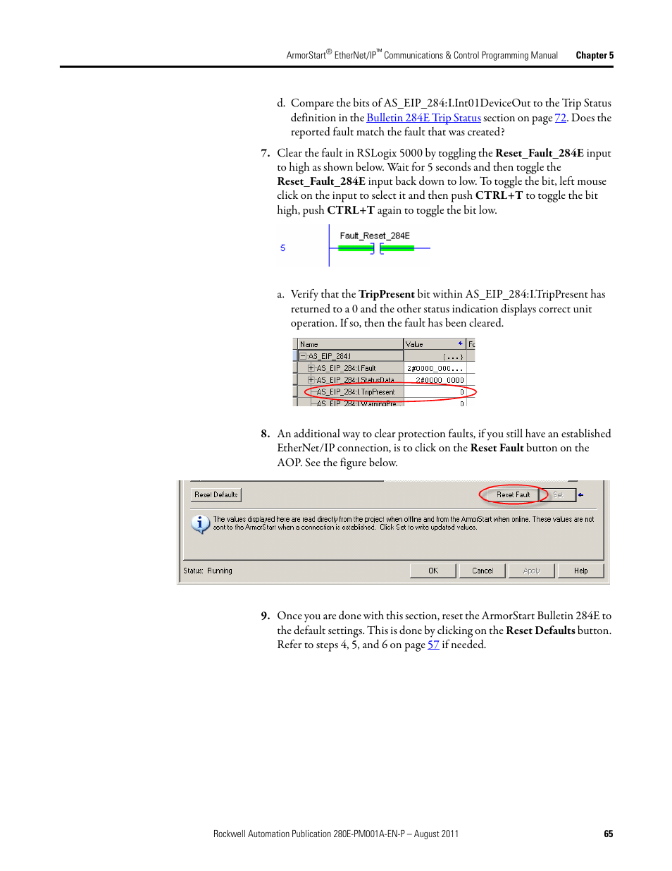 Rockwell Automation 284E ArmorStart EtherNet IP Communications and Control Programming Manual User Manual | Page 65 / 90