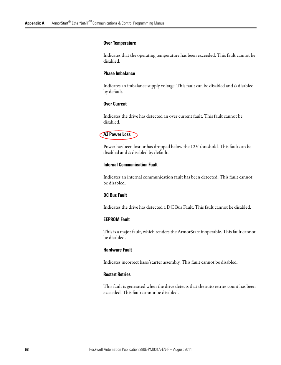 Rockwell Automation 284E ArmorStart EtherNet IP Communications and Control Programming Manual User Manual | Page 68 / 90