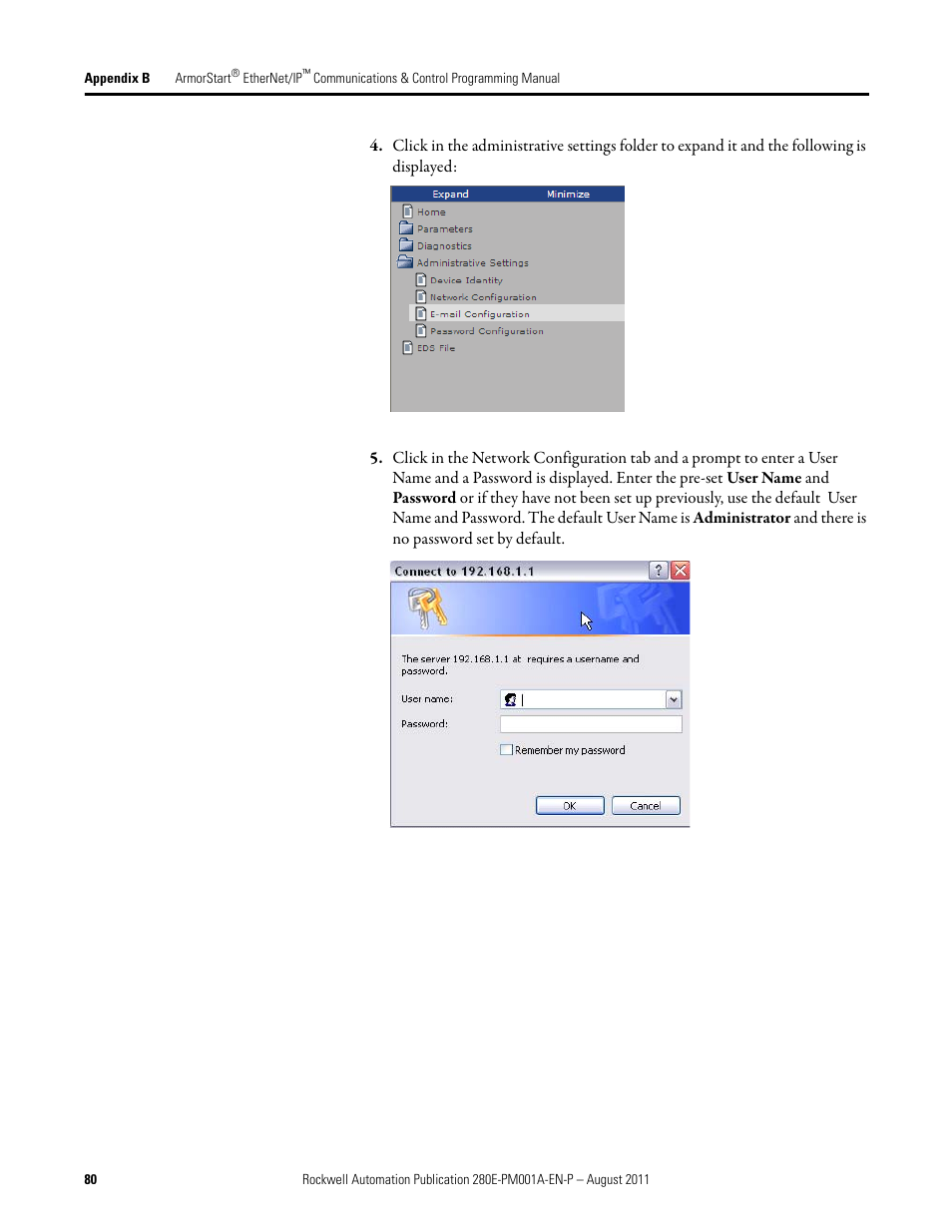 Rockwell Automation 284E ArmorStart EtherNet IP Communications and Control Programming Manual User Manual | Page 80 / 90